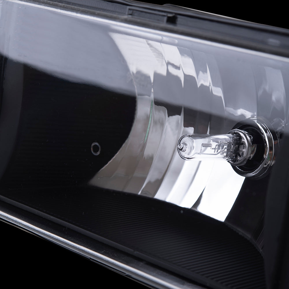 Brock Aftermarket Replacement Front Driver Left Passenger Right 8 Piece Composite Type Performance Light Set Black Bezel Compatible with 1994-2002 Chevy C/K Pickup