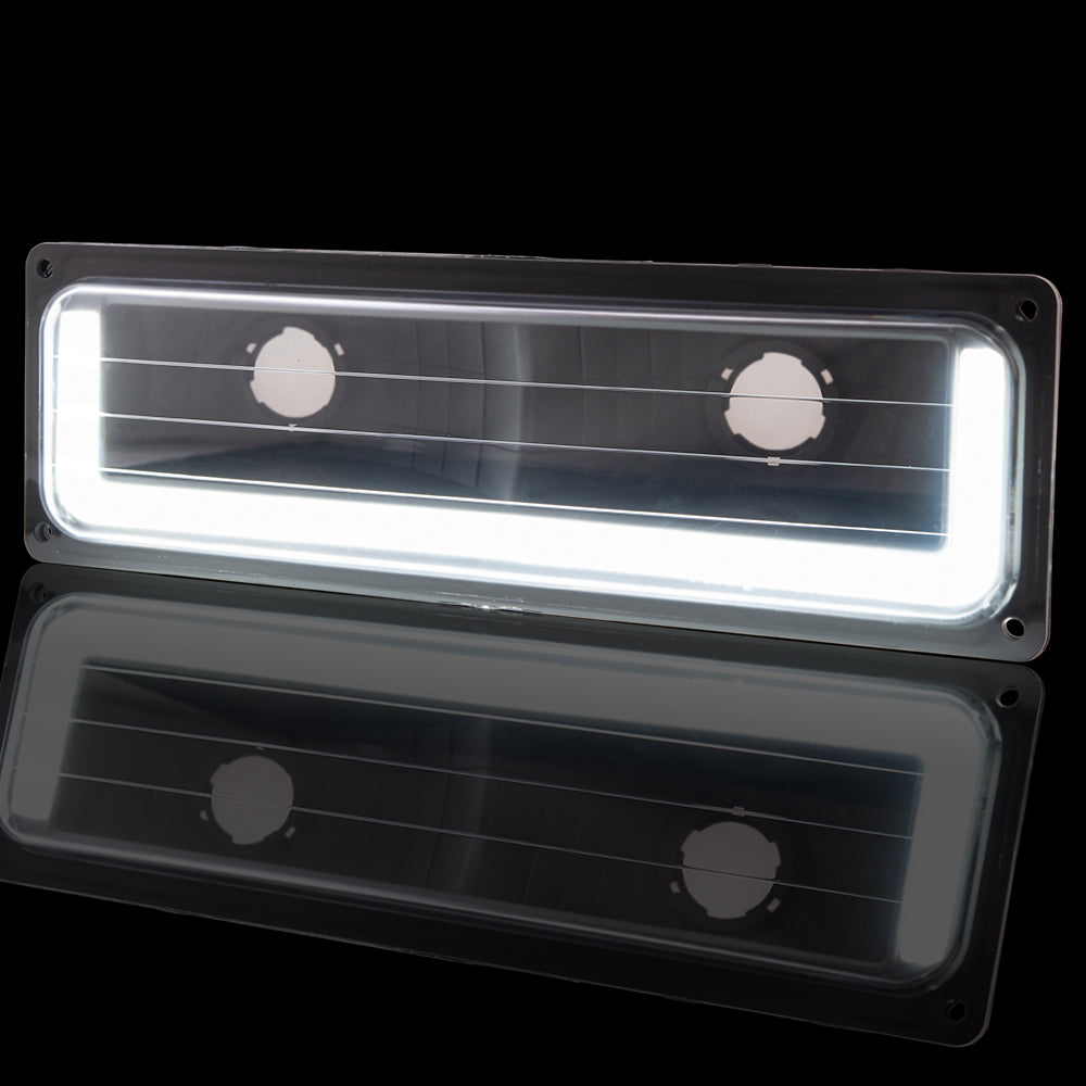 Brock Aftermarket Replacement Driver Left Passenger Right 4 Piece Composite Type Performance Headlight And Park/Signal Light Set Black Bezel With LED DRL Compatible with 1988-2000 GM C/K Pickup