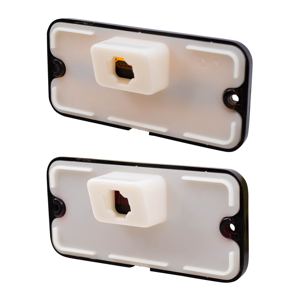 Brock Replacement Driver and Passenger 4 Pc Side Markers Set Red and Amber with Chrome Trim Compatible with 70-84 Full Size C/K Pickup Van SUV
