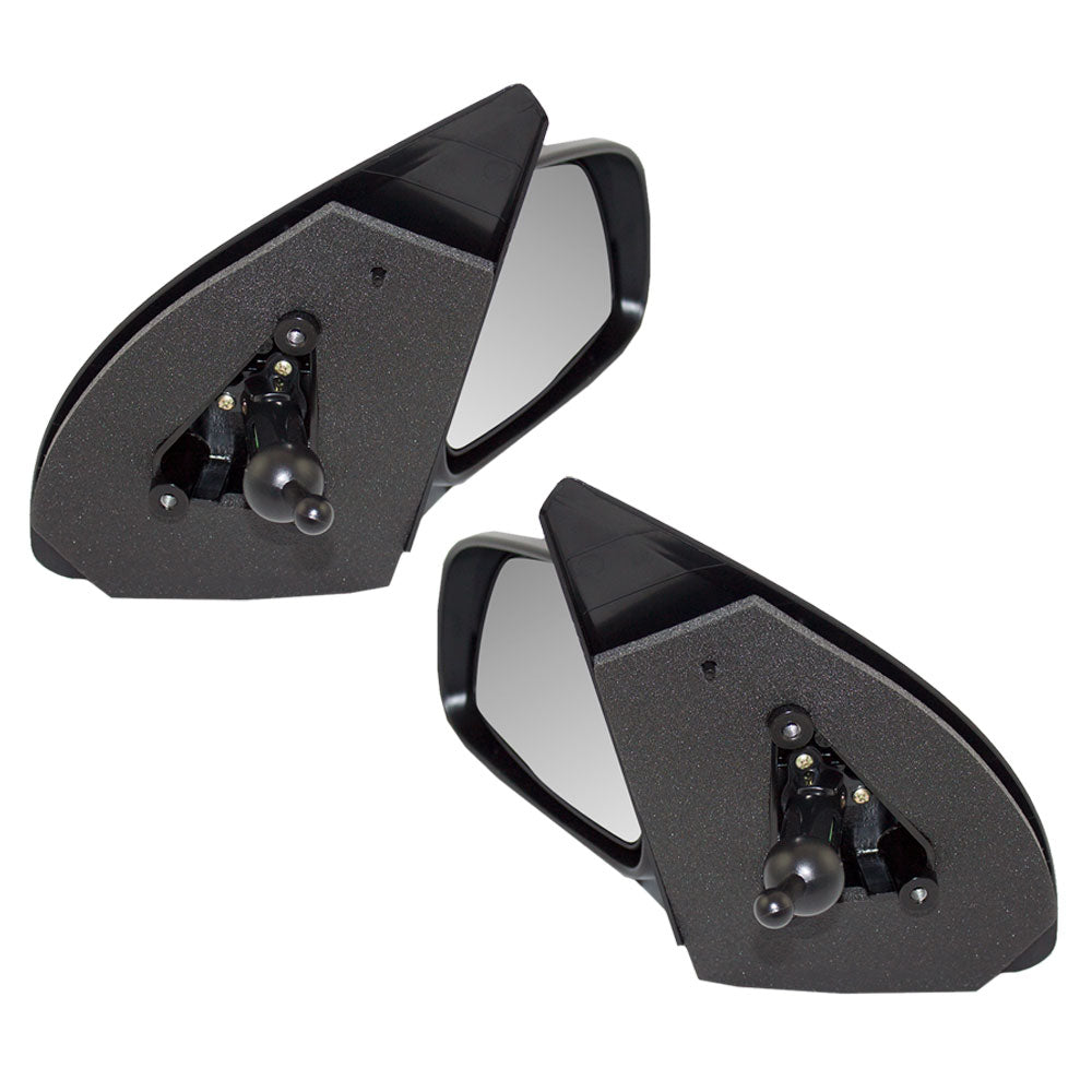 Brock Replacement Driver and Passenger Set Manual Remote Side Door Mirrors Compatible with 2007-2011 Aveo Sedan 96600801 96458087