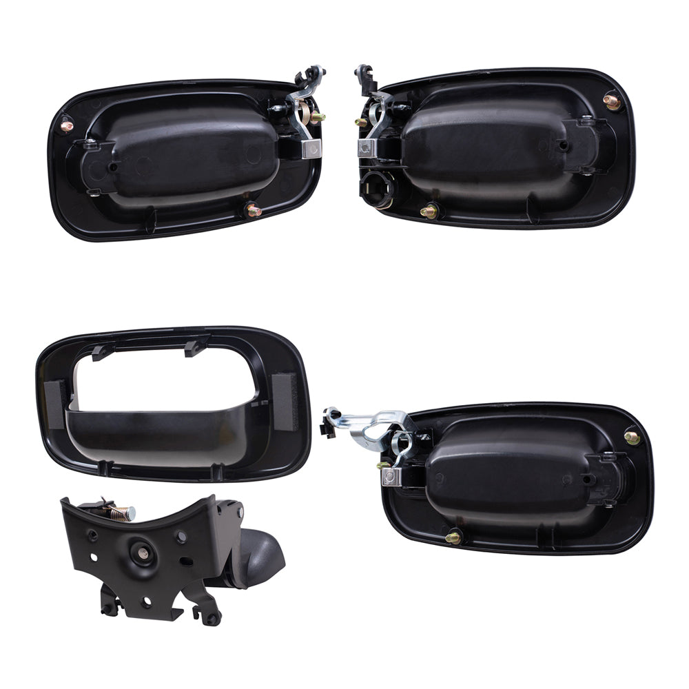 Brock Replacement Front and Rear Outside Door Handles, Tailgate Handle and Tailgate Handle Bezel Paint to Match Black 6 Piece Set Compatible with 2001-2007 Silverado & 2001-2007 Sierra Crew Cab ONLY