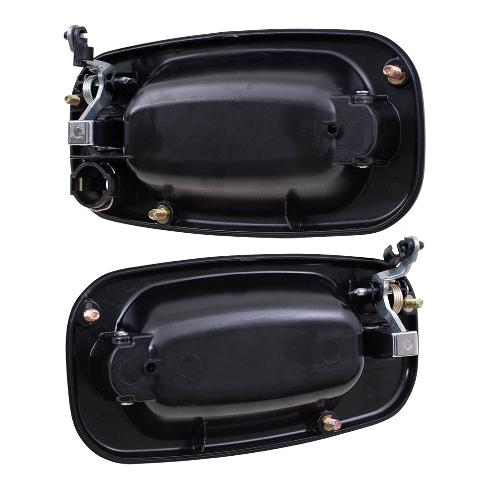 Brock Replacement Set Front Outside Door Handles Black Bezel w/ Chrome Levers Compatible with 1999-2007 Silverado Sierra Pickup Truck 15745149 15182419