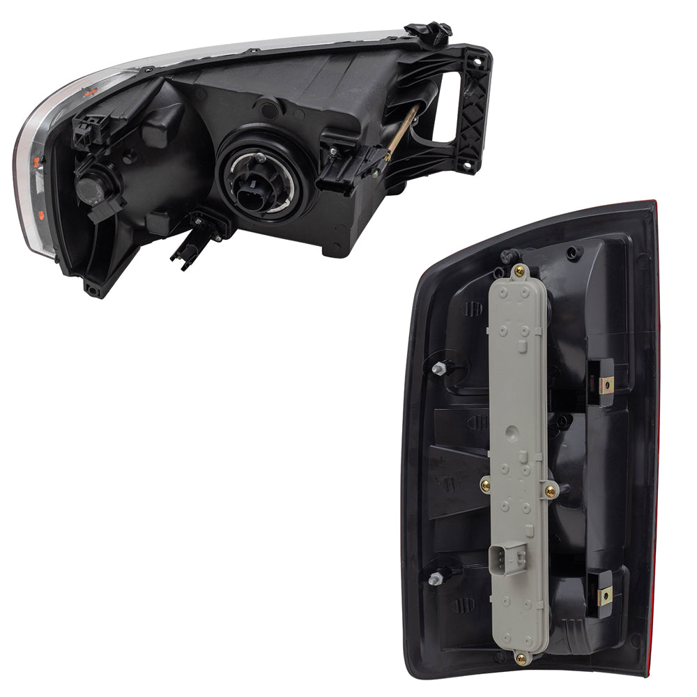 Halogen Headlights Tail Lights w/ Circuit Boards 4 Pc Set for 02-05 Dodge Ram