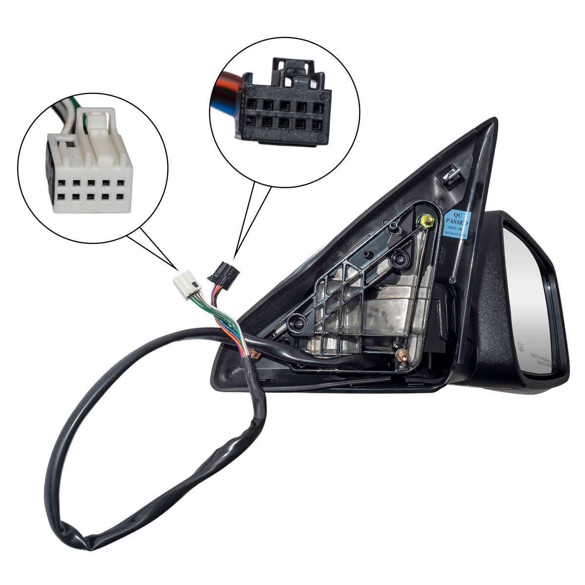 6 X 9 Power Door Mirror Chrome Cover With Heat-LED Turn Signal Light-Puddle Light-Manual Folding Without Auto Dimming Driver Left Passenger Side Right Set for 2009 Dodge RAM 1500 Without Towing Packaging