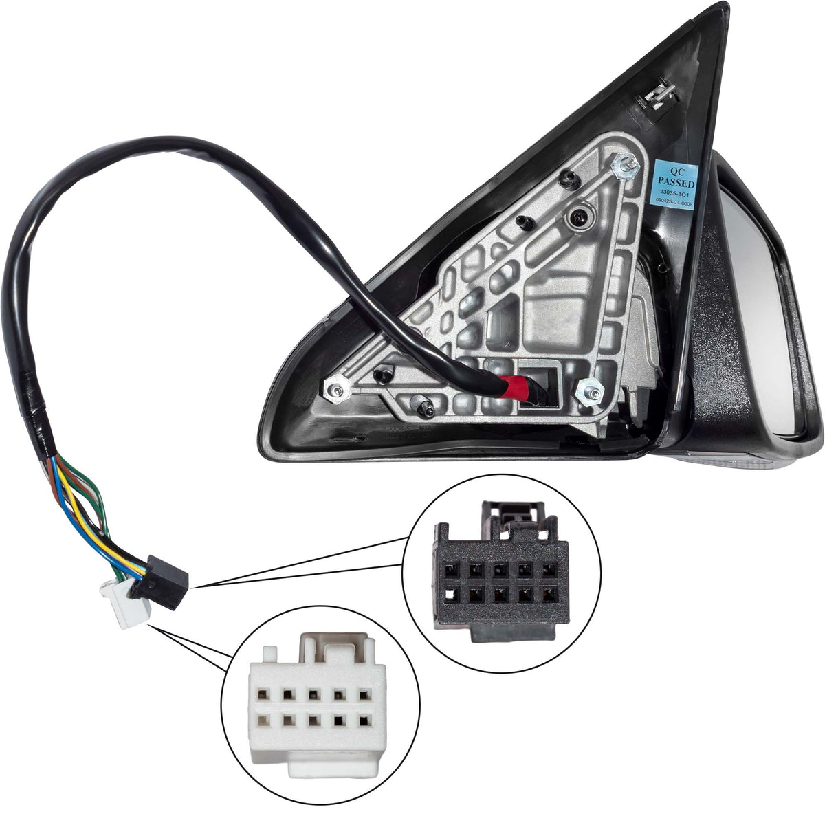 6 X 9 Power Door Mirror Chrome Cover With Heat-LED Turn Signal Light-Puddle Light-Power Folding- Without Auto Dimming Passenger Right for 2013 RAM 1500 Without Towing Package 2013 RAM 2500 Without Towing Package