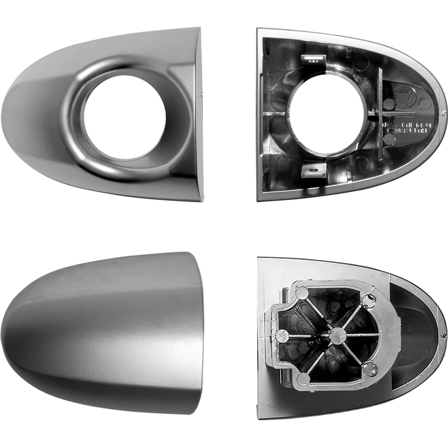 4 Piece Replacement Silver Outside Door Handle Set Driver Left Passenger Right Front & Rear For 2014-2020 FIAT 500L