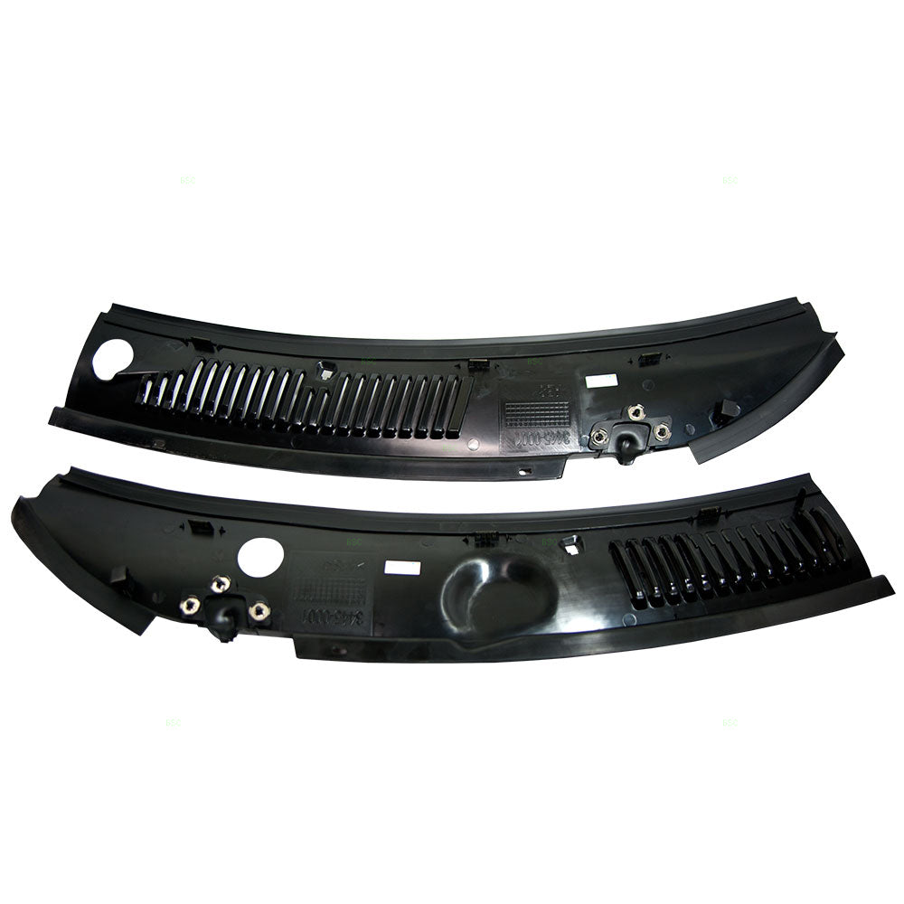 Brock Replacement Set Halogen Headlights with Cowl Grille Panel Compatible with 1999-2004 Mustang
