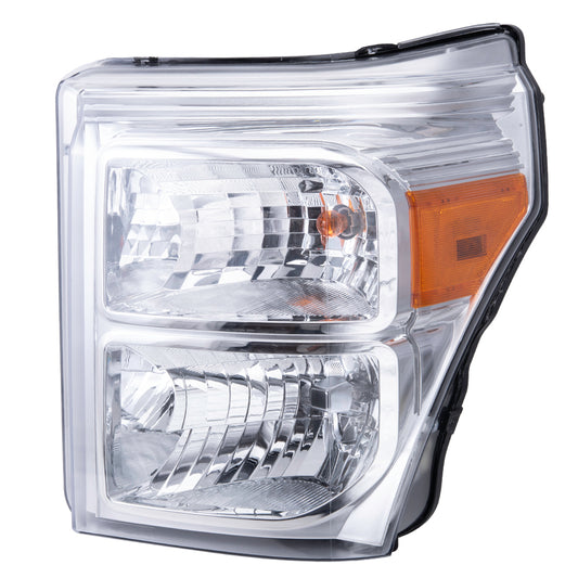 Brock Replacement Driver Left Halogen Combination Headlight Assembly Compatible With 2011-2016 Ford F-Series Super Duty