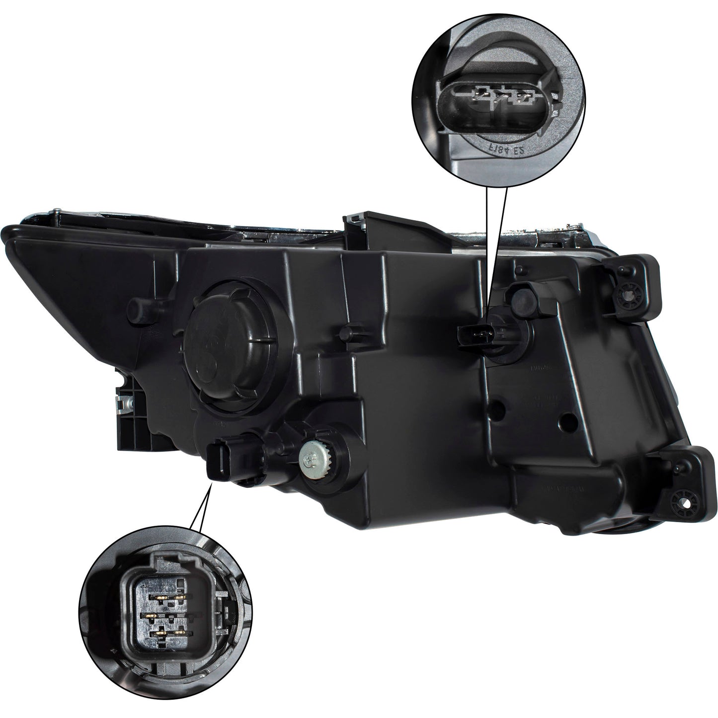 Halogen Combination Headlight Assembly With Chrome Bezel Driver Side Left For 2011-2014 Ford Edge SE/Limited/SEL