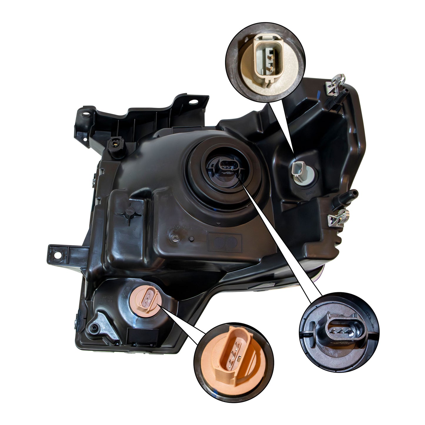 Halogen Combination Headlight Assembly Passenger Right With Chrome Trim For 2009-2014 Ford F-150