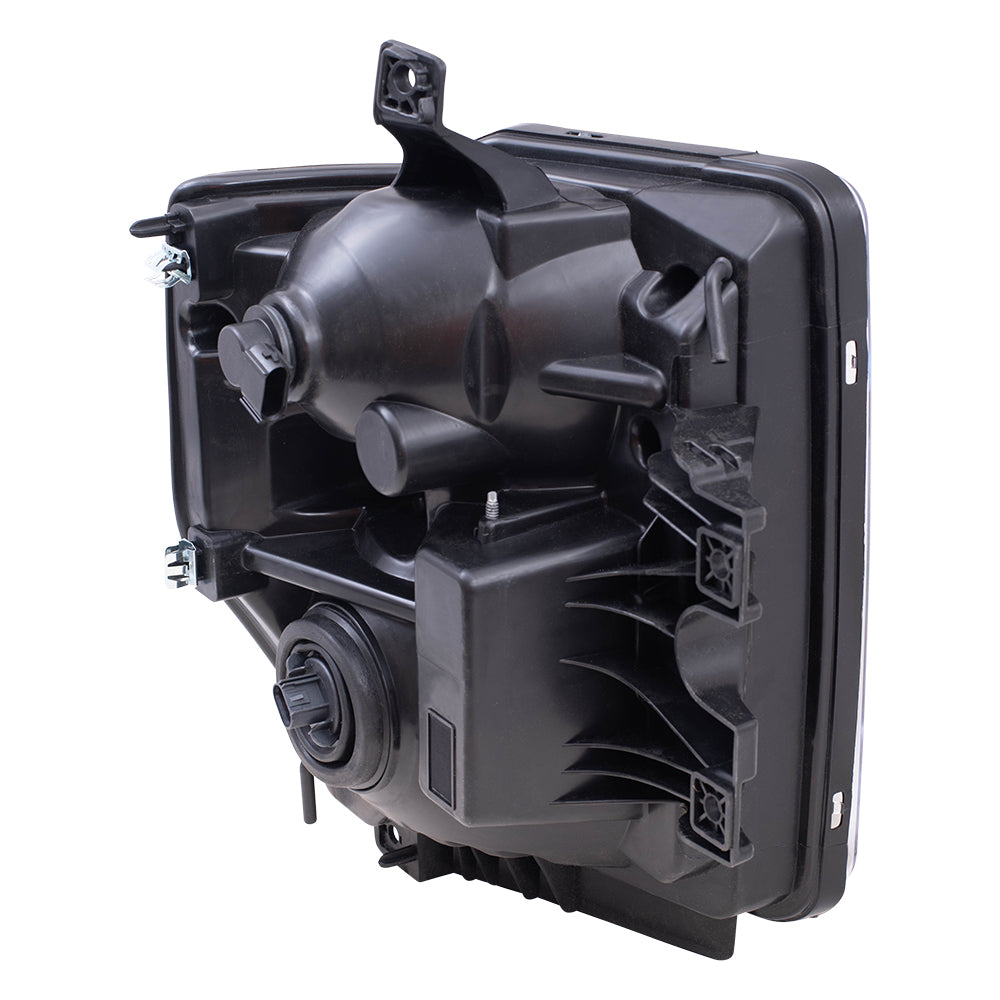 Brock Replacement Drivers Composite Headlight Headlamp with Chrome Bezel Compatible with Super Duty Pickup Truck 7C3Z 13008 BA