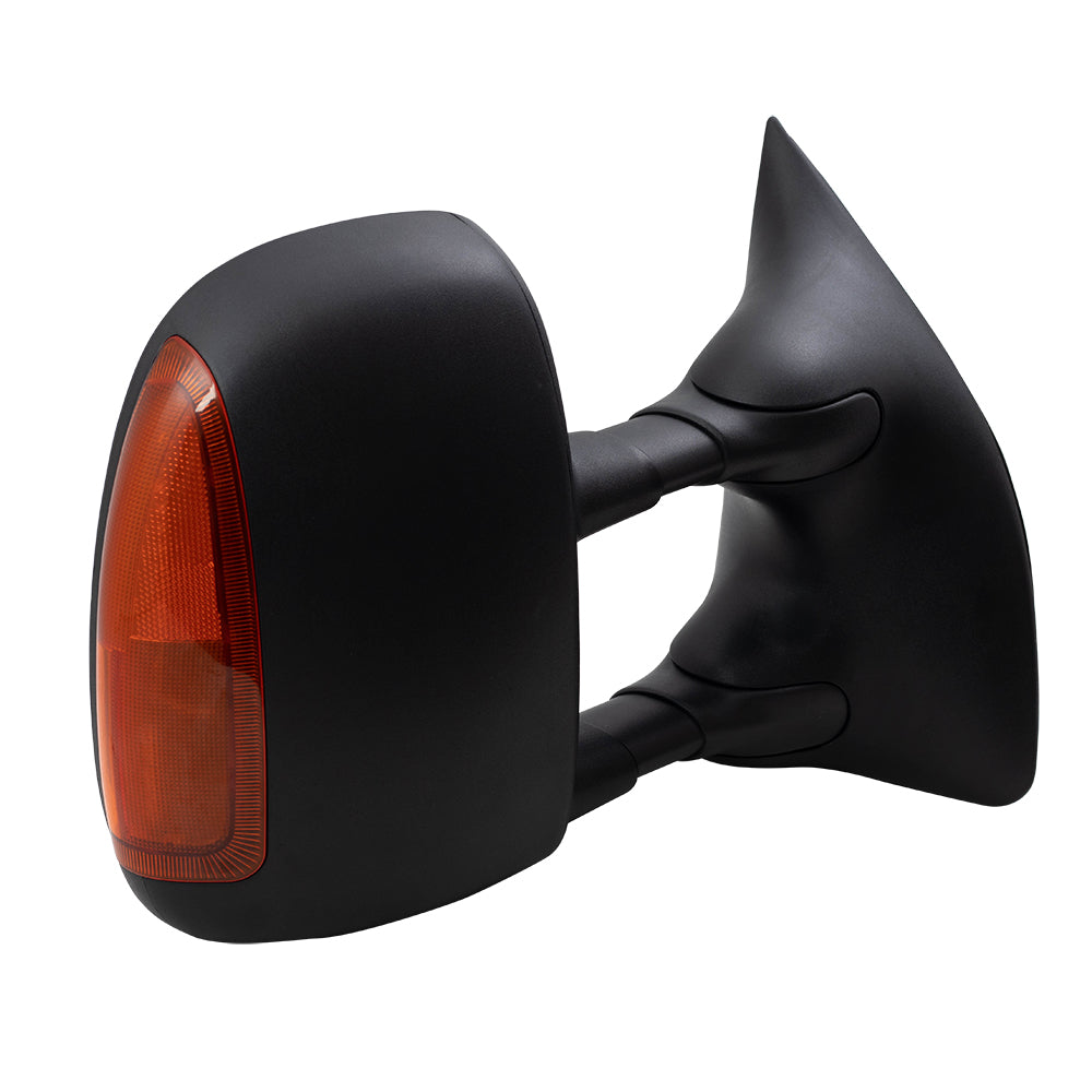 Brock Replacement Driver and Passenger Telescopic Tow Power Mirrors Heated Signal Textured Compatible with 03-07 Super Duty Pickup Truck Excursion