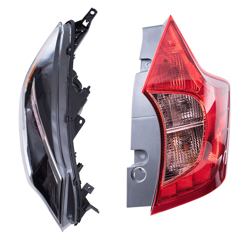 2017-2019 Nissan Versa Note Headlight & Tail Light 4PC Set LH+RH