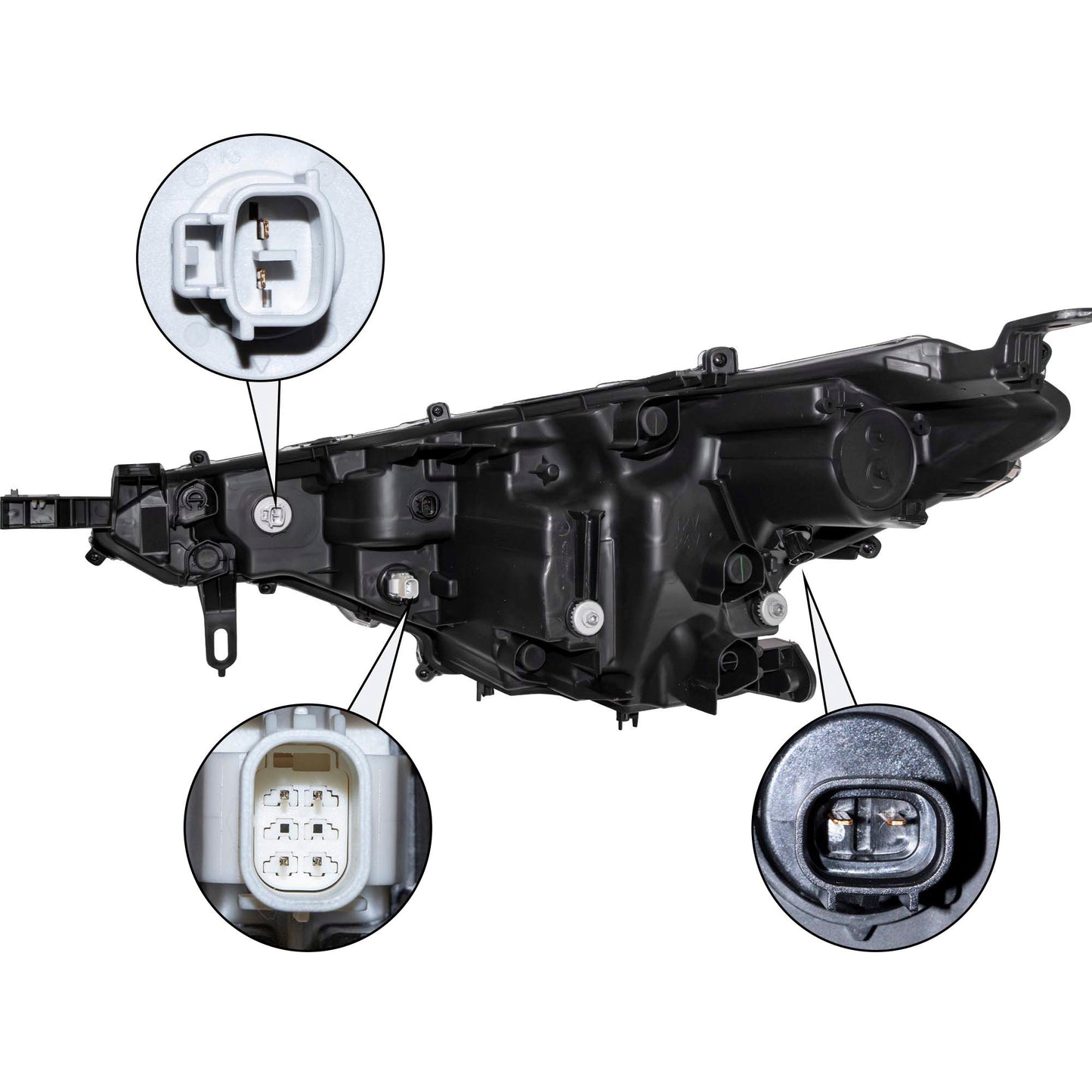 LED Combination Headlight Assembly With Chrome Trim Without LED Turn Signal Set Driver Side Left Passenger Side Right For 2022-2025 Toyota Corolla Cross L/LE 2023-2025 Toyota Corolla Cross Hybrid S/SE
