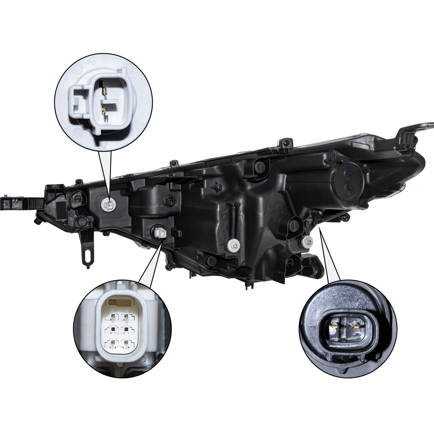 LED Combination Headlight Assembly With Chrome Trim Without LED Turn Signal Passenger Side Right For 2022-2025 Toyota Corolla Cross L/LE 2023-2025 Toyota Corolla Cross Hybrid S/SE