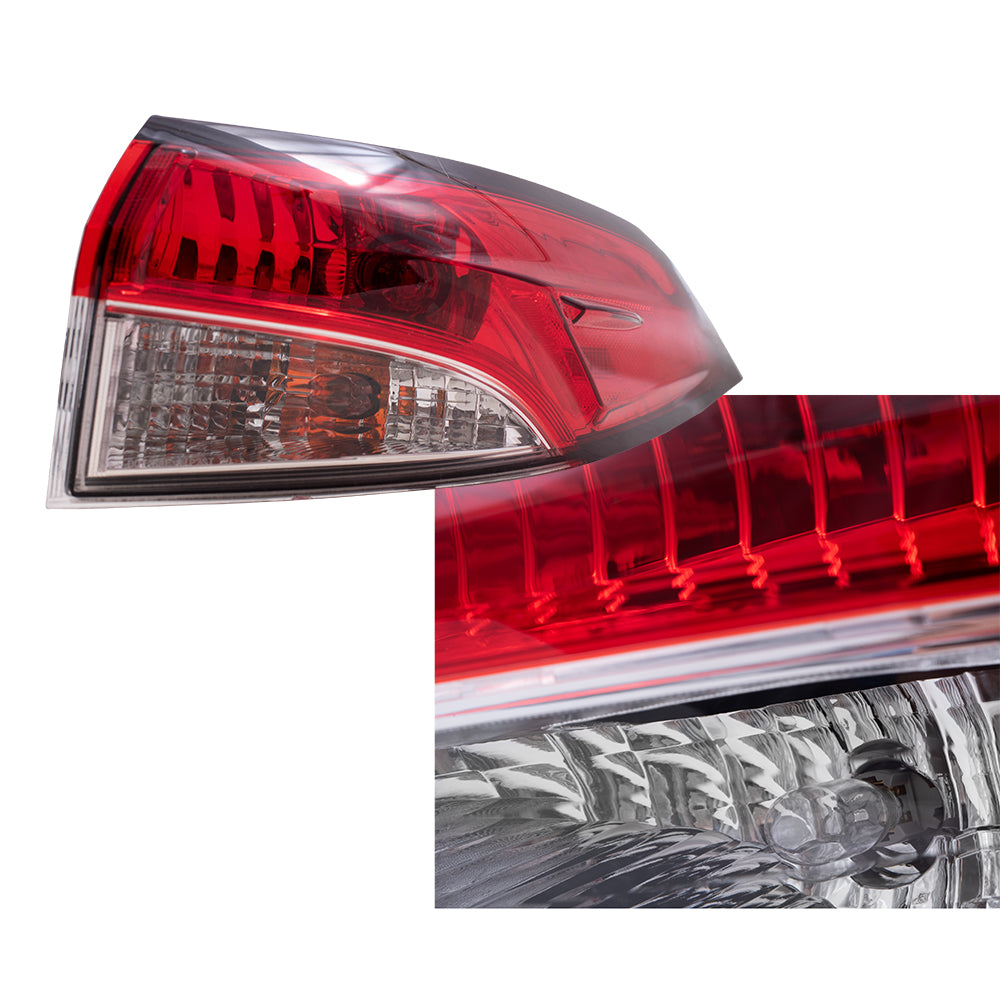 2020-2024 Toyota Corolla L/LE/SE Sedan North America Built Combination Tail Light Assembly 4 Piece Set Body & Trunk Lid Mounted LH+RH