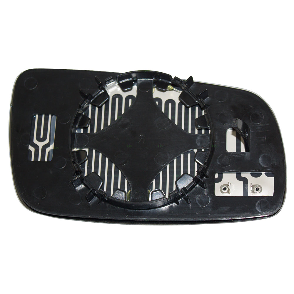 Brock Replacement Driver Side Blue Tinted Mirror Glass & Base with Heat without Split Glass Compatible with 1999-2007 Golf 1999-2005 A4 1998-2004 Passat 1999-2002 Cabrio 1996-2001 A4 3B1 857 521 A