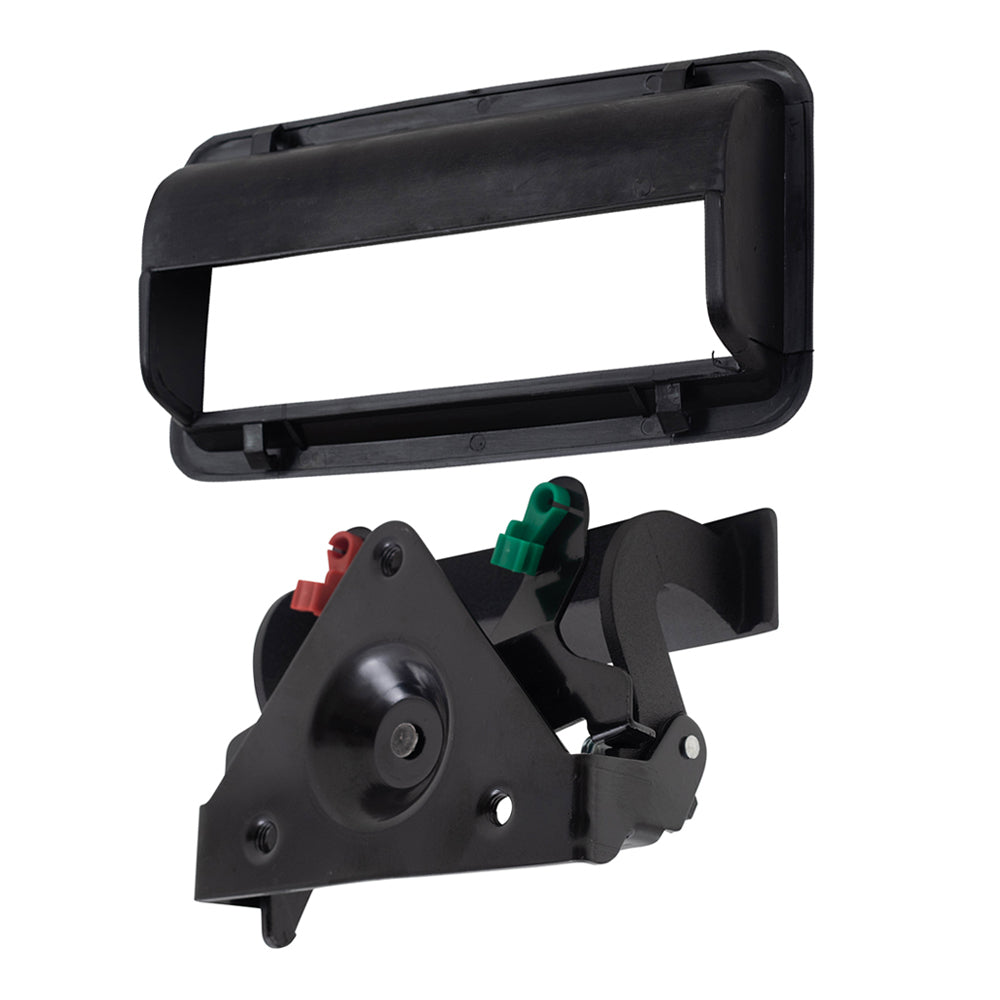 Brock Replacement 2 Piece Set Tailgate Handle and Trim Bezel Compatible with 1988-2002 C/K Old Body Style Pickup Truck