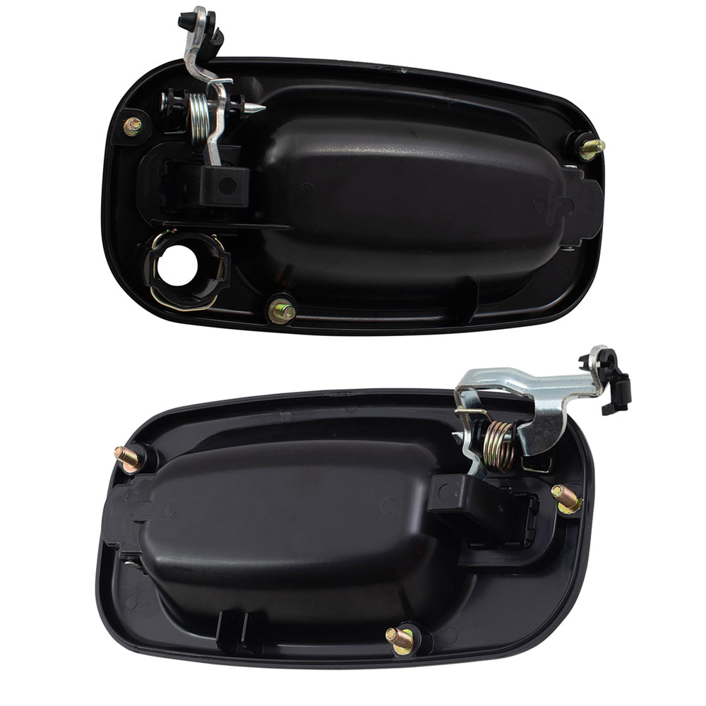 Brock Replacement 4 Piece Set Front and Rear Outside Textured Door Handles Compatible with 99-06 Silverado Sierra Pickup Truck 15034985 15034986 15150735 15034986