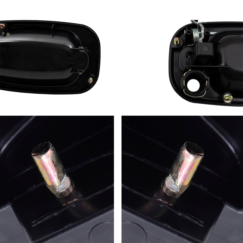 Front and Rear Outside Door Handles 4 Piece Set Compatible with 1999-2007 Silverado/ 1999-2007 Sierra/ 2002-2004 Sierra Denali Extended Cab ONLY