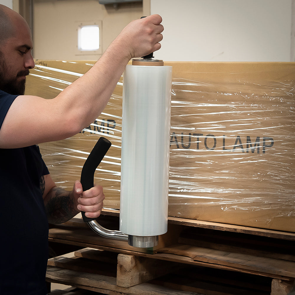 Industrial Strength Stretch Wrap Film - 18 Inch X 500 Yard (46cm X 457m) 80 Gauge - 3 Inch Core - Clear - 4 Rolls/Case