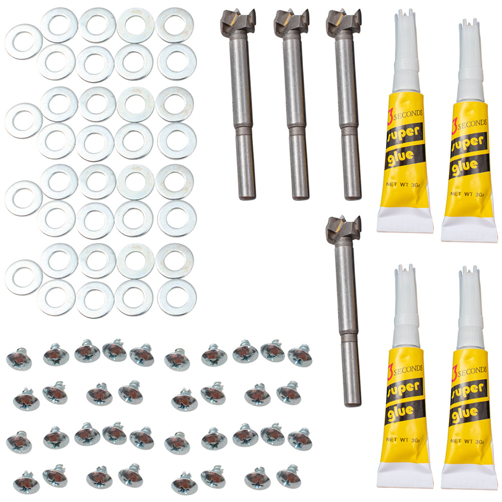 Brock Replacement 4 Piece Set Inside Interior Gray Door Handles with Housing Repair Kits Compatible with 06-10 Commander SUV 1PF031DVAA 1PF021DVAA
