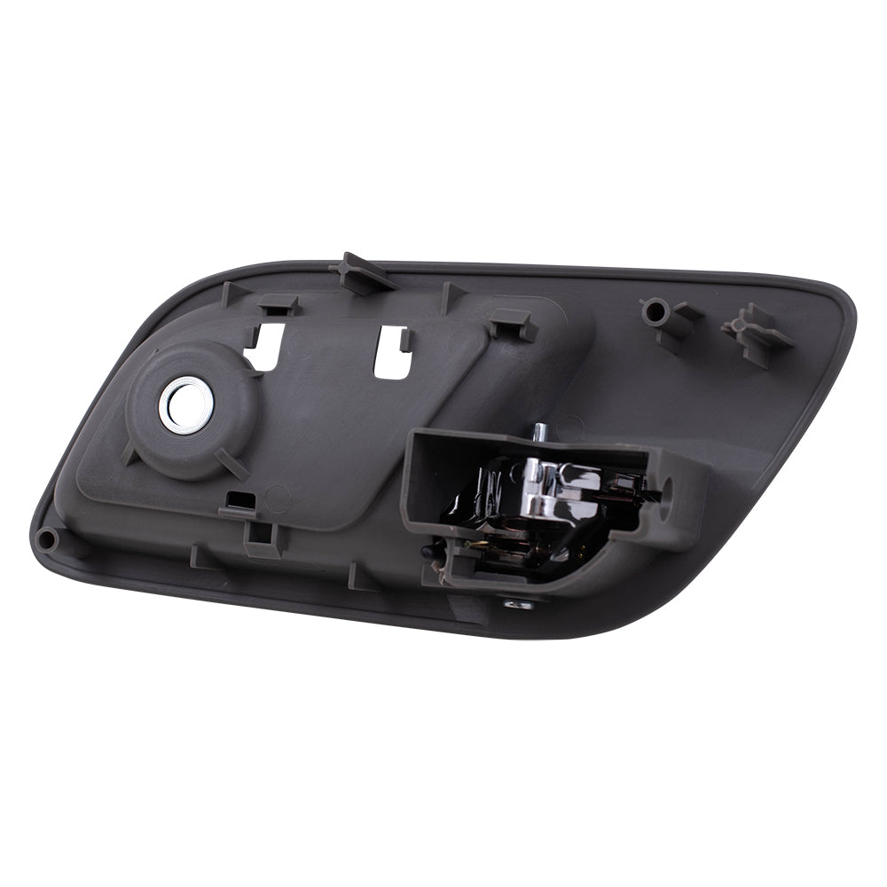 Brock Replacement Drivers Rear Inside Interior Door Handle Chrome Lever with Titanium Housing Compatible with Silverado Sierra Escalade Suburban Tahoe Yukon 15939074