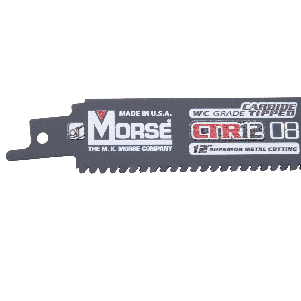 MK Morse CTR1208MC15 Carbide Tipped Reciprocating Saw Blade For Thick Metal (3/16 Inch to 1/2 Inch) 12 Inch x 1 Inch x 0.050 Inch 8 TPI 15 Pack