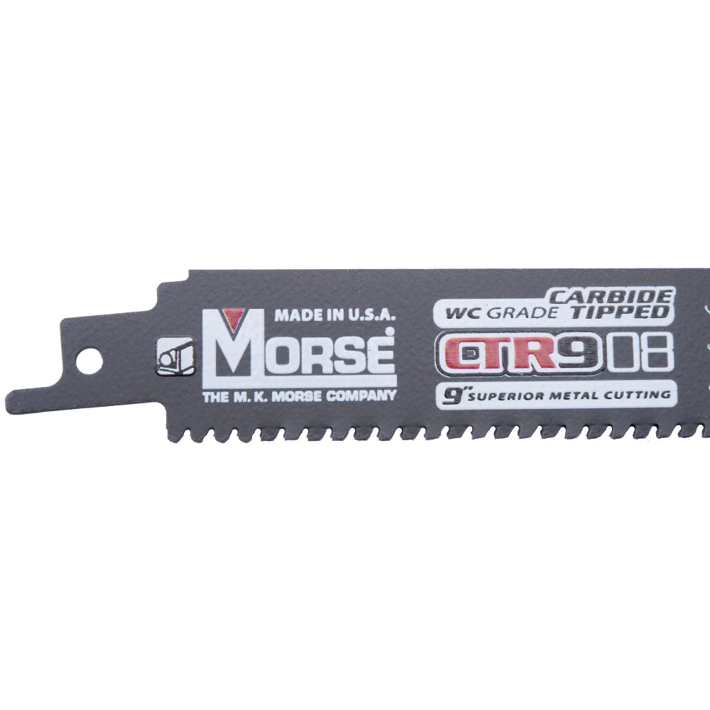 MK Morse CTR908MC15 Carbide Tipped Reciprocating Saw Blade For Thick Metal (3/16 Inch to 1/2 Inch) 9 Inch x 1 Inch x 0.050 Inch 8 TPI 15 Pack