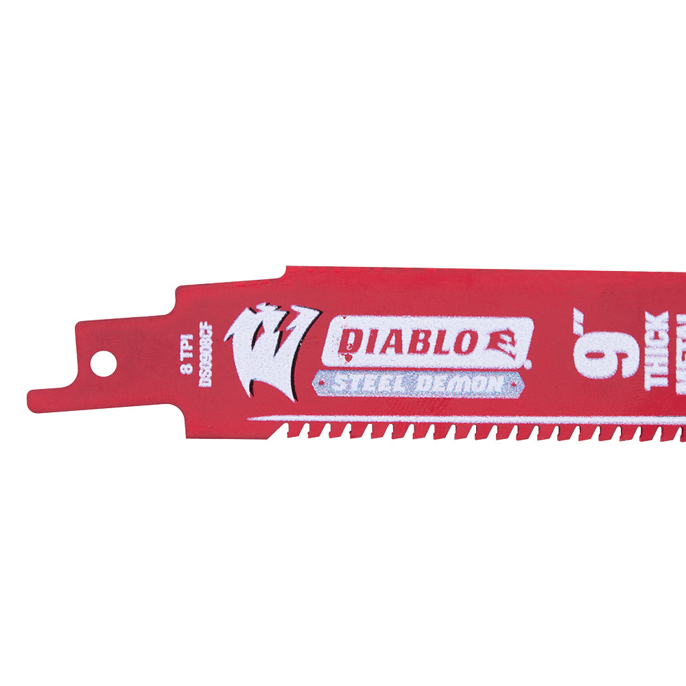 Diablo Steel Demon Carbide Reciprocating Saw Blade For Thick Metal (3/16 Inch-9/16 Inch) For Boron Steel-Ultra High Strength Steel-Stainless Steel-Cast Iron 9 Inch by 1 Inch 8 TPI 10 Pack