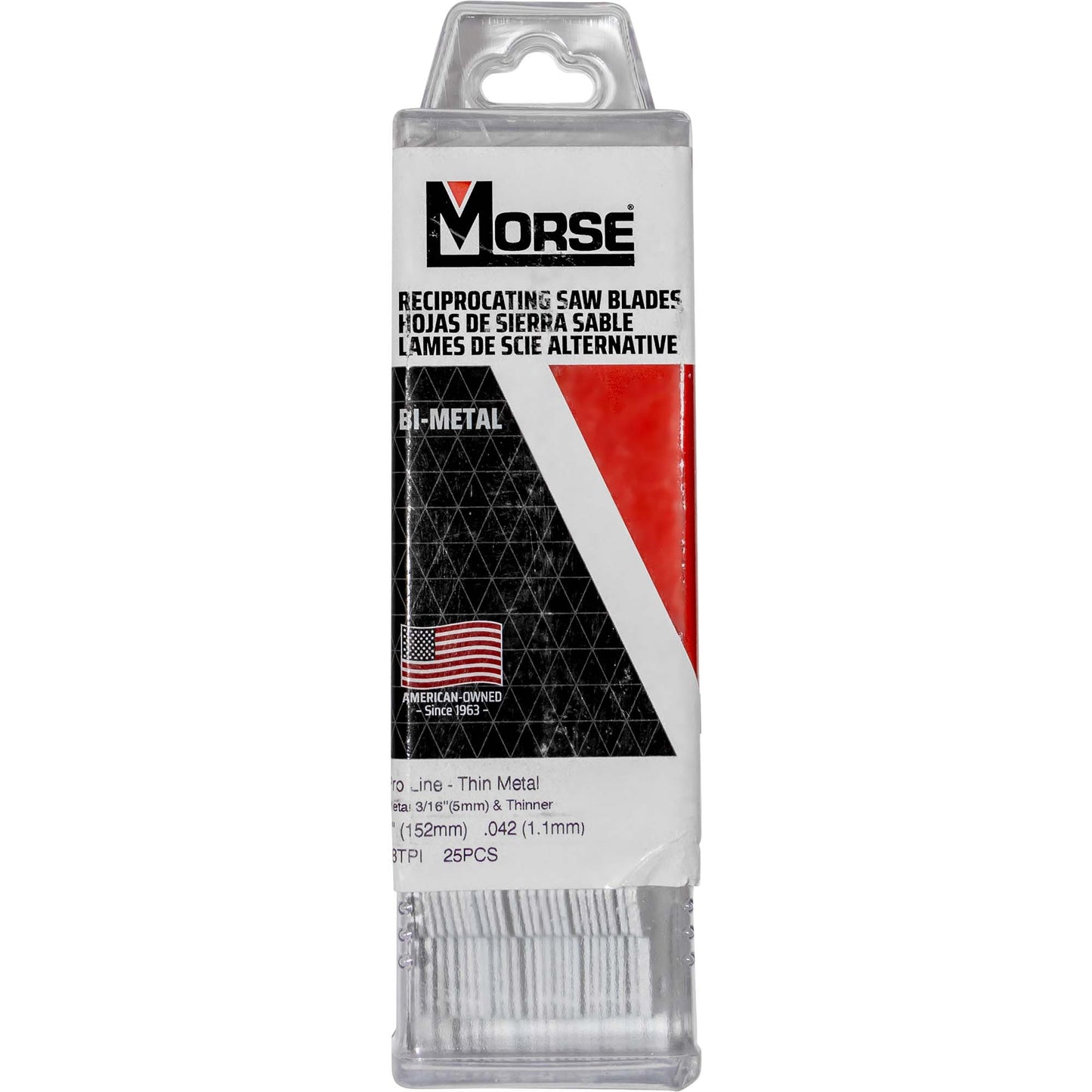 Morse Bi-Metal Pro Thin Metal Reciprocating Saw Blade 6" x 1" .42" 18 TPI 25 Pack