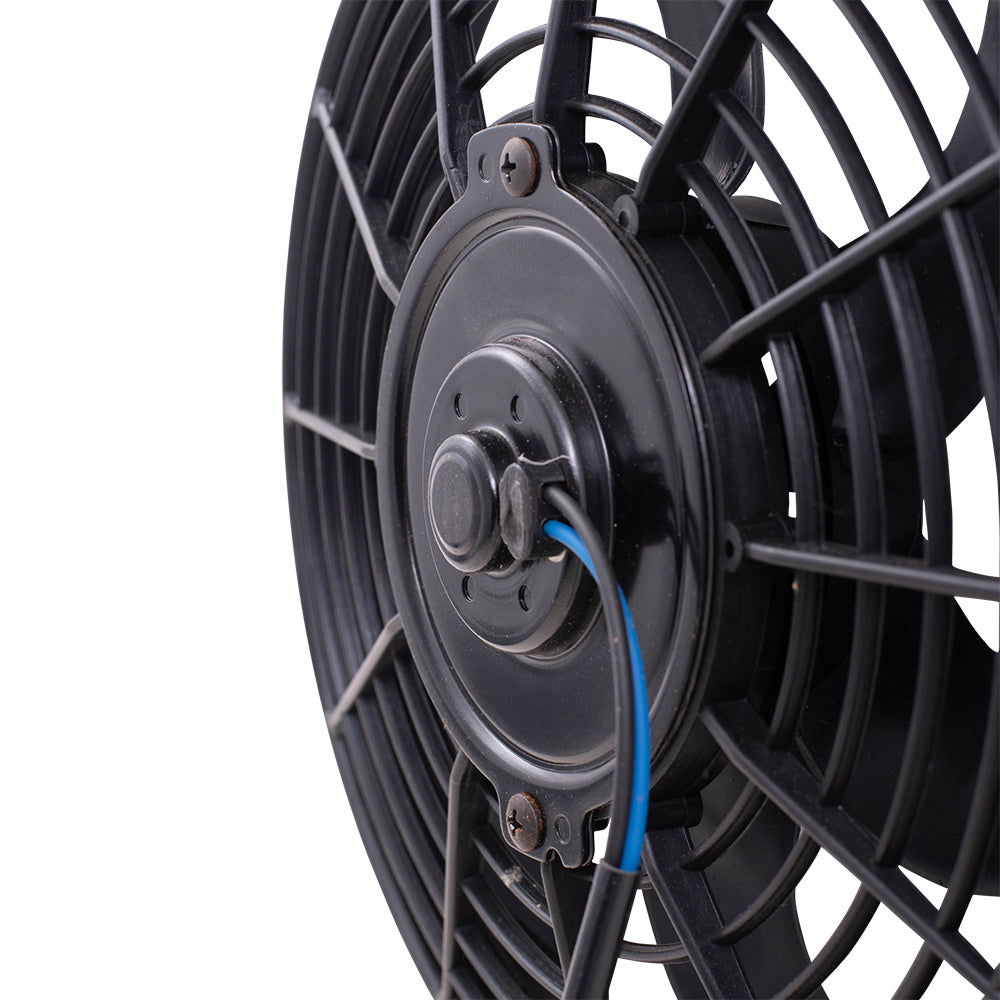 Brock Replacement Universal 10" Radiator Condenser Slim Push Pull Cooling Fan w/Mounting Kit S Blade 12V 70W Compatible with Pickup Hot Rod Classic Car Van