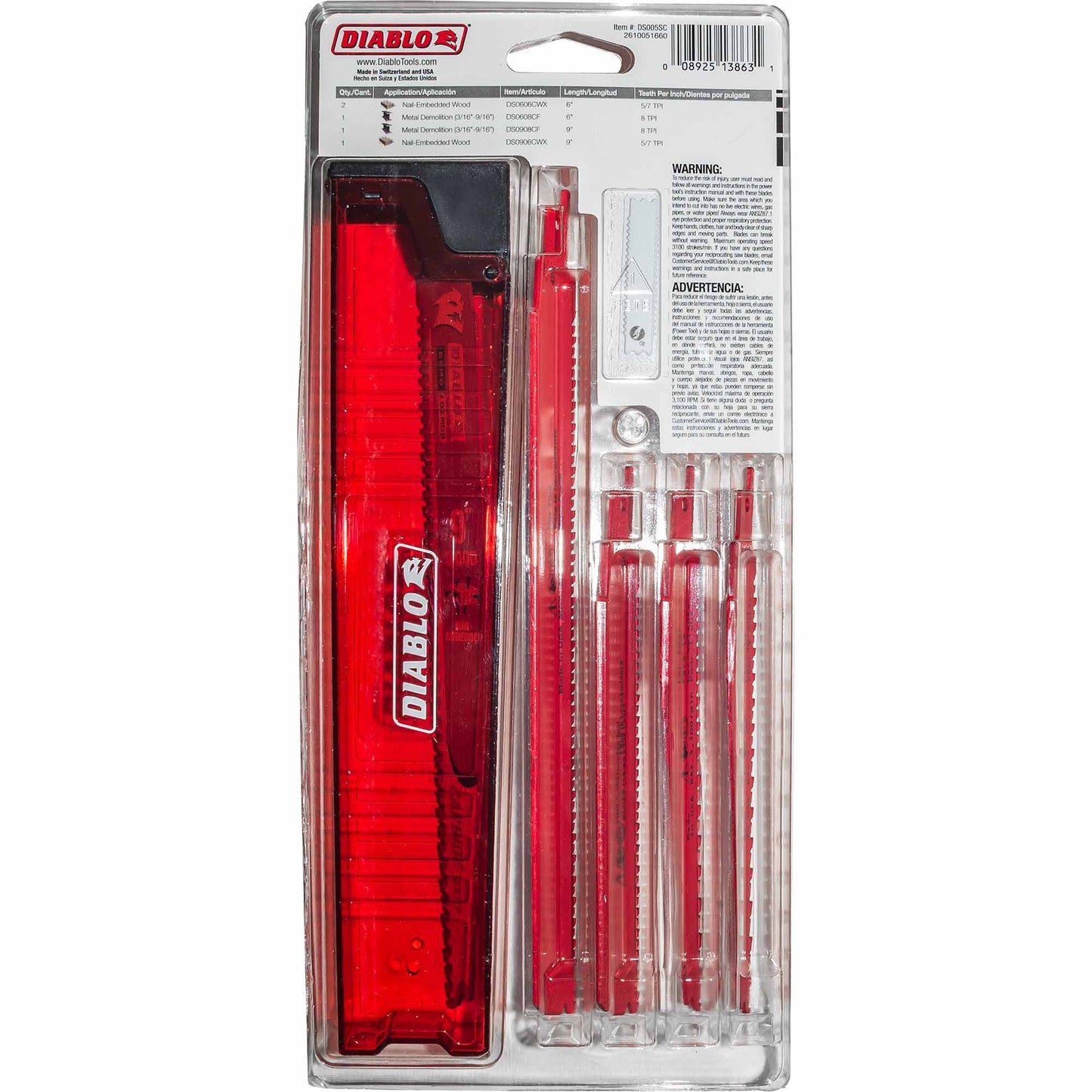 Diablo Steel Demon Reciprocating Saw Blade 5 Piece Set