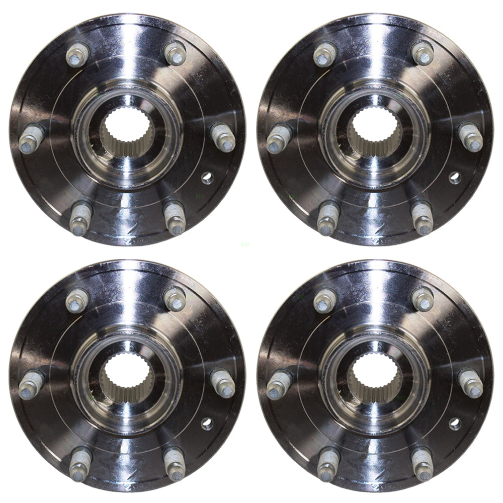 Brock Replacement 4 Piece Set Wheel Hubs & Bearings Compatible with Enclave Traverse Acadia Outlook