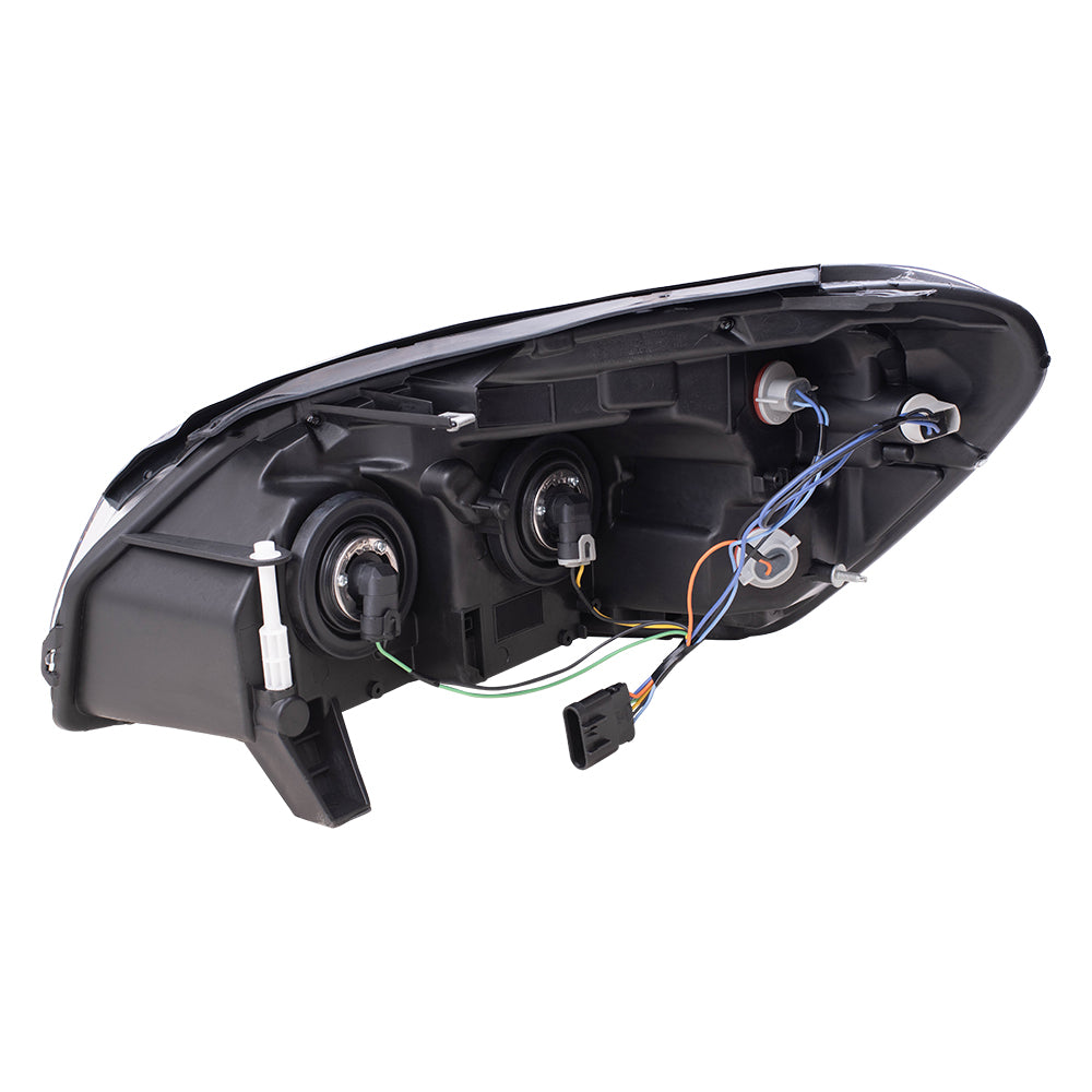 Brock Replacement Driver and Passenger Set Halogen Headlights w/ Cornering Lamp Compatible with 2006-2011 Lucerne 25974773 25974774