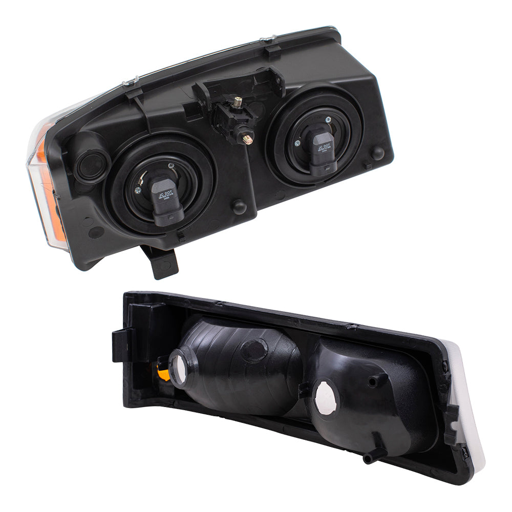 Headlights and Front Park Signal Marker Lights Compatible with 2003-2006 Silverado Pickup Truck Replacement 4 Pc Set