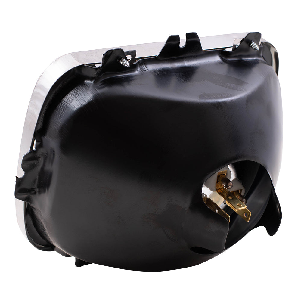 Brock Replacement Set Halogen Sealed Beam Headlights Rectangular Lens Compatible with 1979-1999 Suburban 25949657