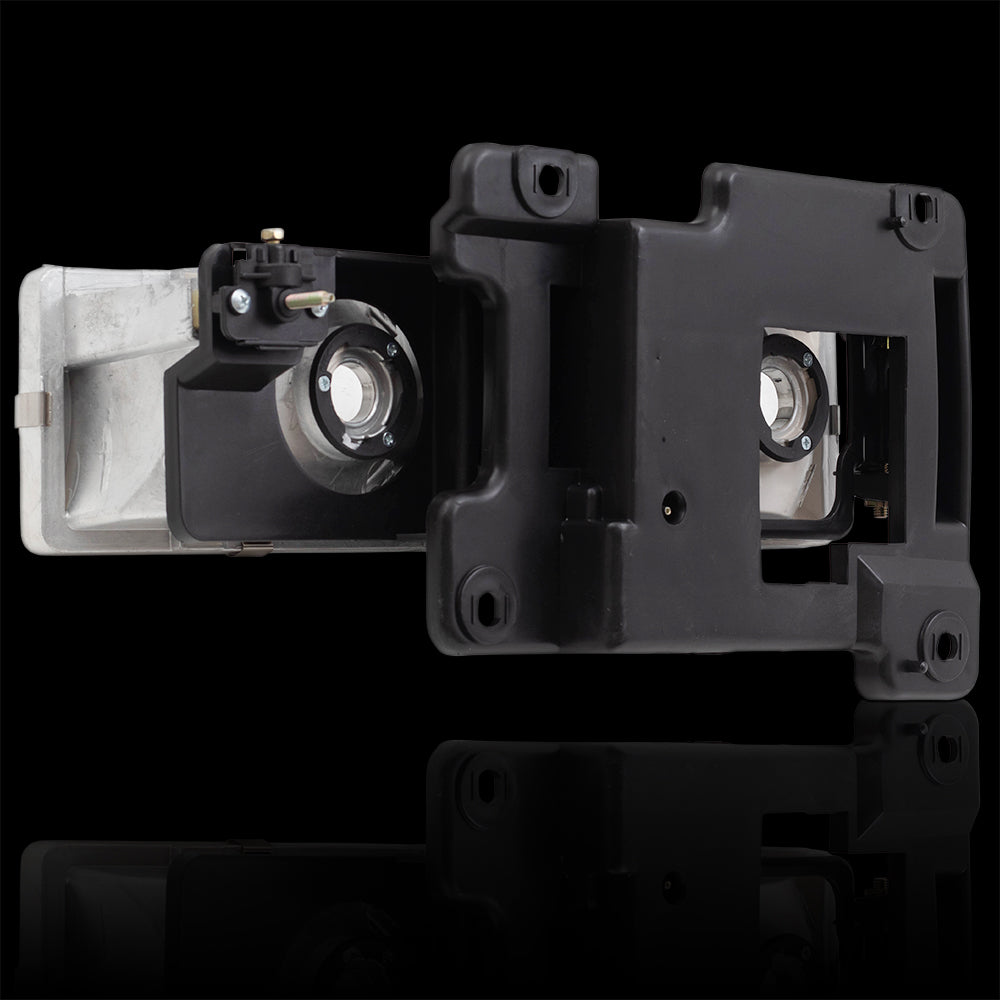 Brock Replacement Performance Set Composite Headlamps with Crystal Clear Lens Compatible with 88-99 C1500 C2500 C3500 K1500 K2500 K3500 Pickup