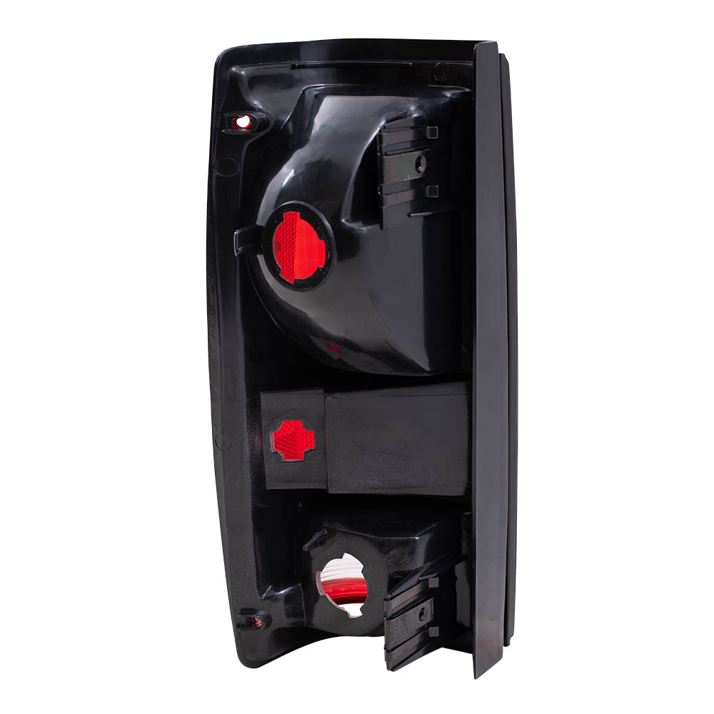 Brock Replacement Passenger Tail Light with Black Bezel Compatible with 1982-1993 S10 S15 Pickup Truck 919650