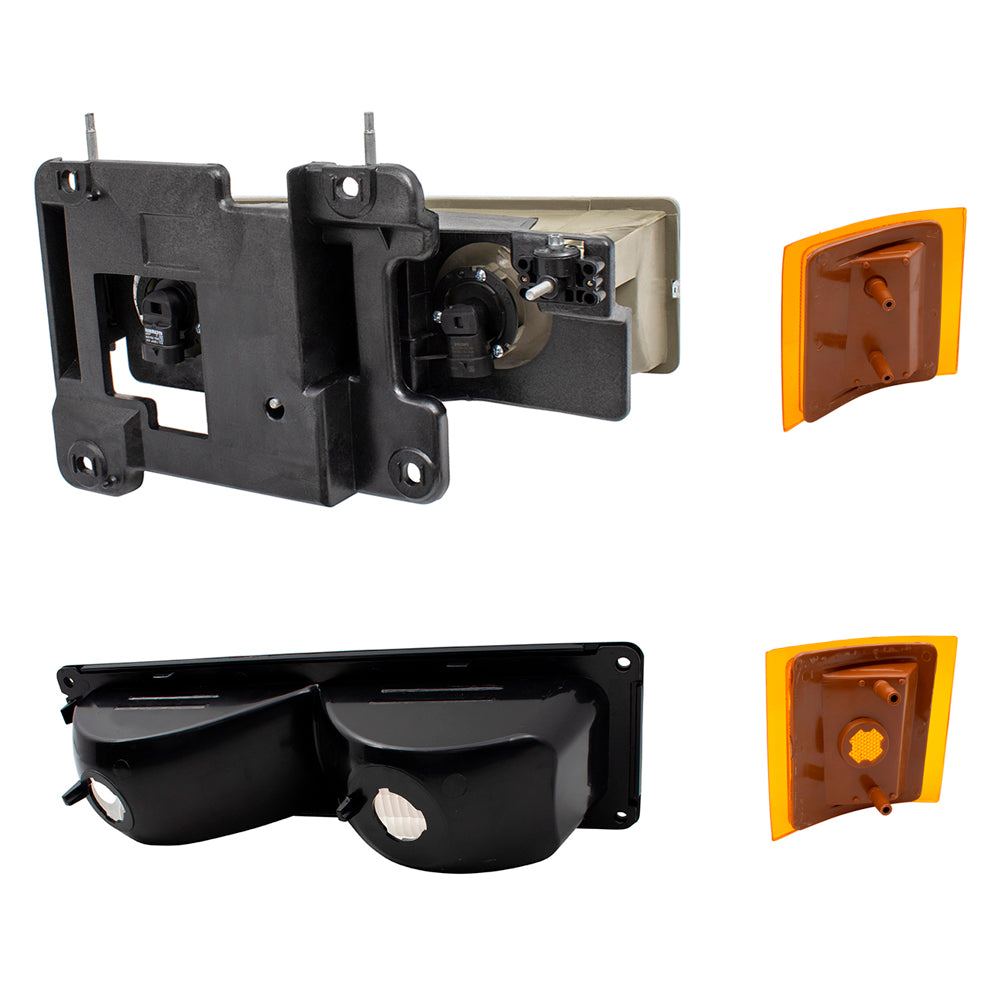 Fits 94-99 Chevy C/K Pickup SUV Headlights w/ Front & Side Signal Lights