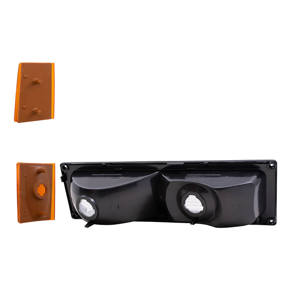 Brock Replacement Driver and Passenger Side Park Signal Marker Lights, Upper Side Marker Reflectors and Lower Side Marker Lights 6 Piece Set Compatible with 1988-1989 C/K Trucks