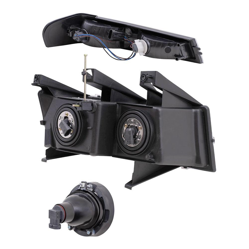 Brock Replacement Driver and Passenger Side Headlights, Park Signal Lights and Fog Lights 6 Piece Set Compatible with 2005-2008 Colorado with Xtreme Package ONLY