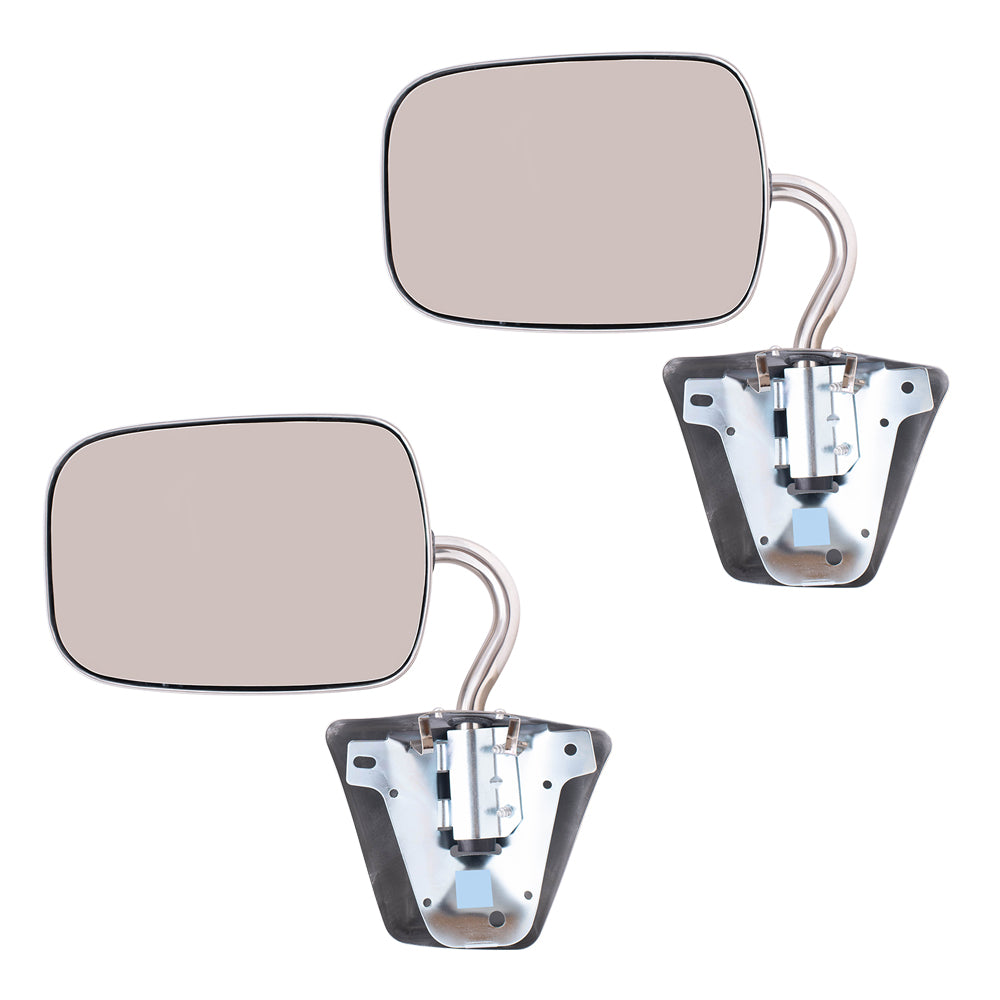 Brock Replacement Driver and Passenger Set Manual Side Door Stainless Steel Below Eyeline Mirrors Compatible with 1978-1996 G25 P15 G1500 P3500 Van