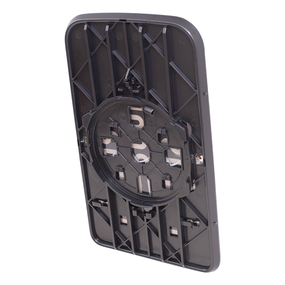 Brock Replacement Pair Upper Mirror Glass and Bases with Heat compatible with 2003-2009 Kodiak Topkick 19120557