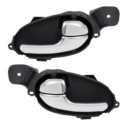 Brock Replacement Pair Set Inside Front Rear Chrome Interior Door Handles Compatible with Various Models 8-25965-491-0 25965493
