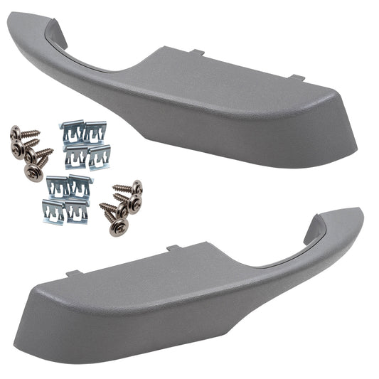 Brock Aftermarket Replacement Front Driver Left Passenger Right Inside Door Pull Handle Assembly and Hardware Pewter/Gray Compatible with 2003-2022 Chevy Express