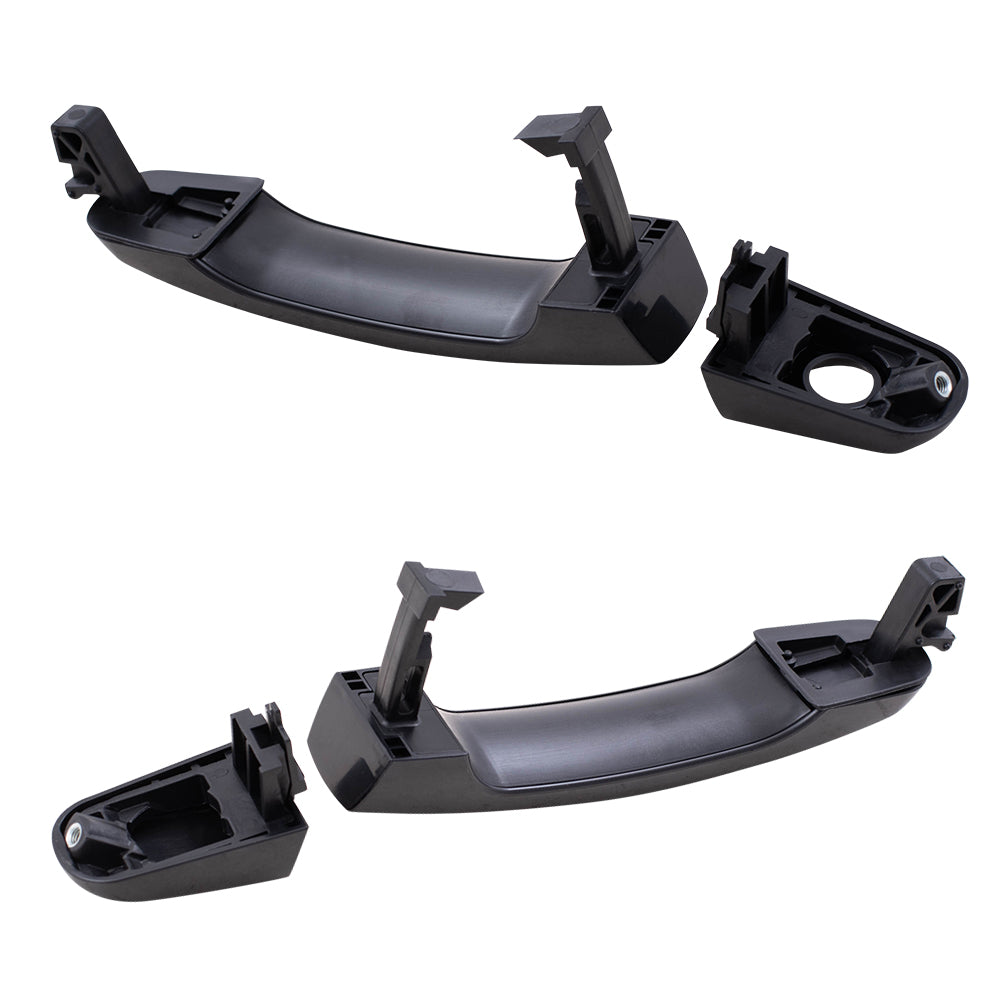 Brock Replacement Set Front Outside Door Handles w/ Cap Textured Compatible with 05-09 Equinox Malibu G6 Torrent