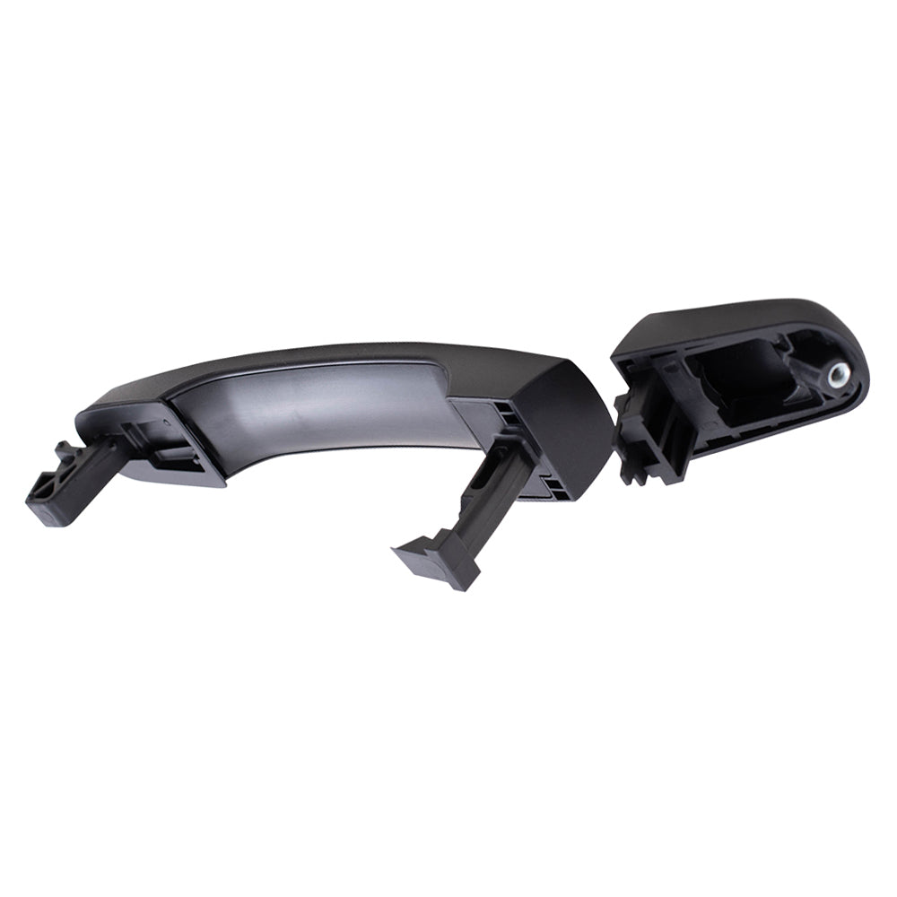 Brock Replacement Rear Driver and Passenger Side Outside Door Handles with Cap & Textured Black Finish Compatible with 2005-2009 Equinox