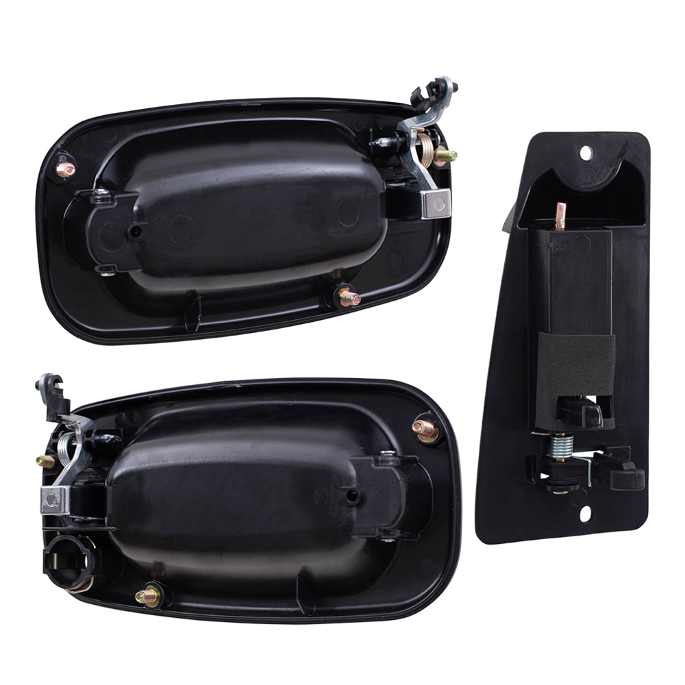 Brock Replacement Front and Rear Outside Door Handles 4 Piece Set Compatible with 1999-2007 Silverado & 1999-2007 Sierra Extended Cab ONLY