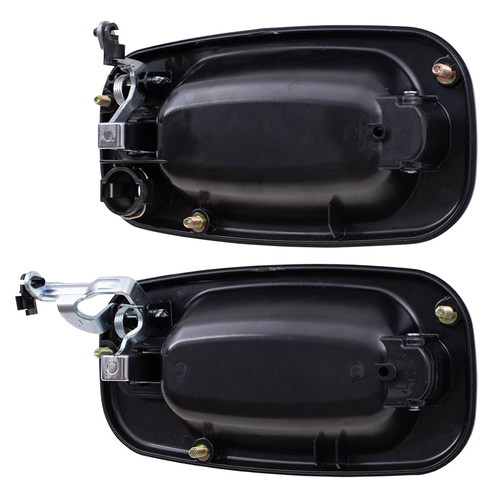 Brock Replacement Driver Side Set of Front & Rear Outside Door Handles Black w/ Chrome Lever Compatible with 1999-2007 Silverado Sierra Pickup Truck 15745149 15745141